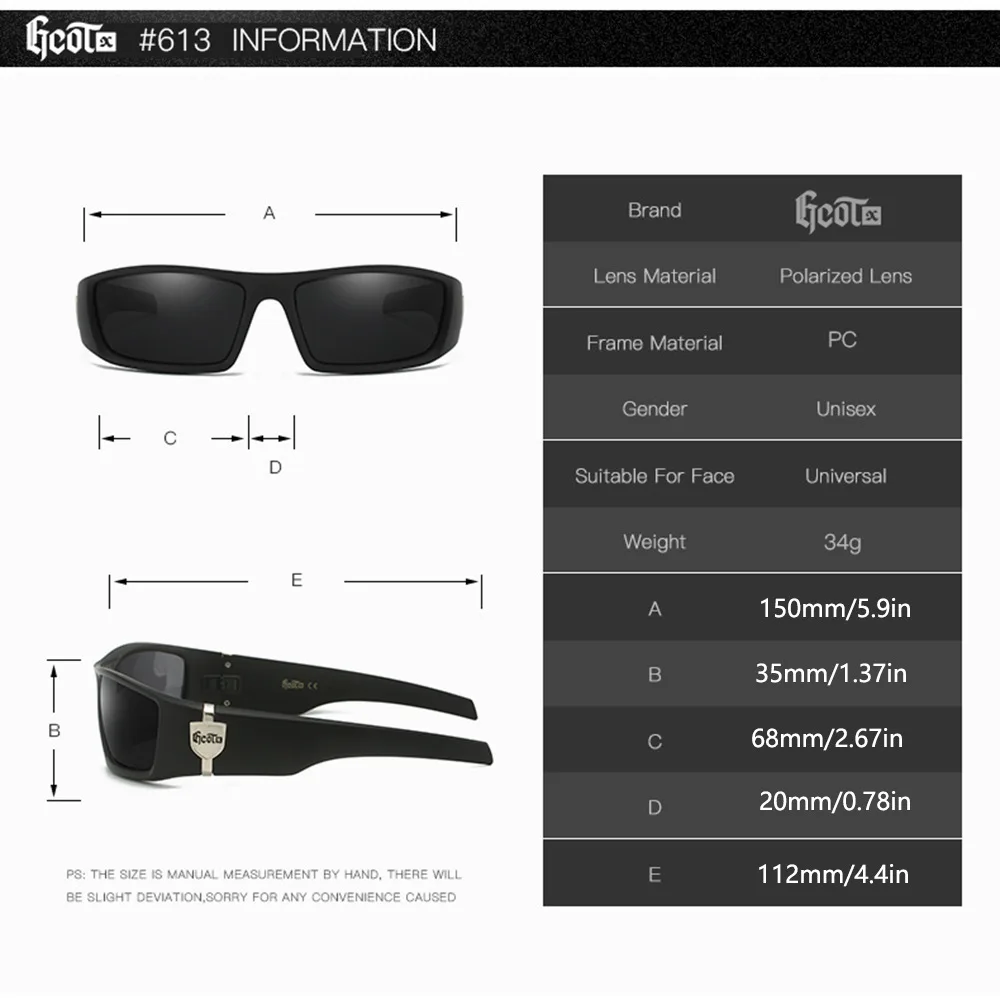 نظارات شمسية ماركة GCOTX العصرية للرجال والنساء ، فاسق ، أسلوب العصابات ، أزياء الهيب هوب ، نظارات شمسية مستقطبة وأنيقة #4