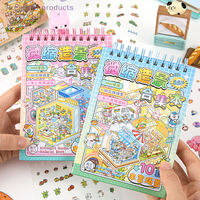 DIY Sticker Book, 1Set Oriental Landscape Themes, Cartoon Mountain River Scenarios
