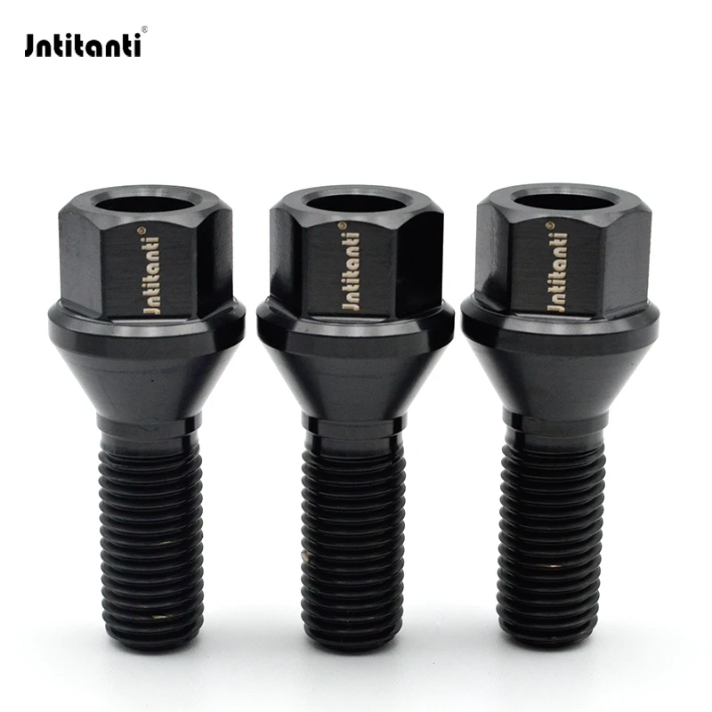 Jntitanti High strength 10.9 grade Gr.5 Titanium 60 Degree Cone Seat Car Wheel Hub Bolt M12*1.5 *28-45mm for BMW Lotus