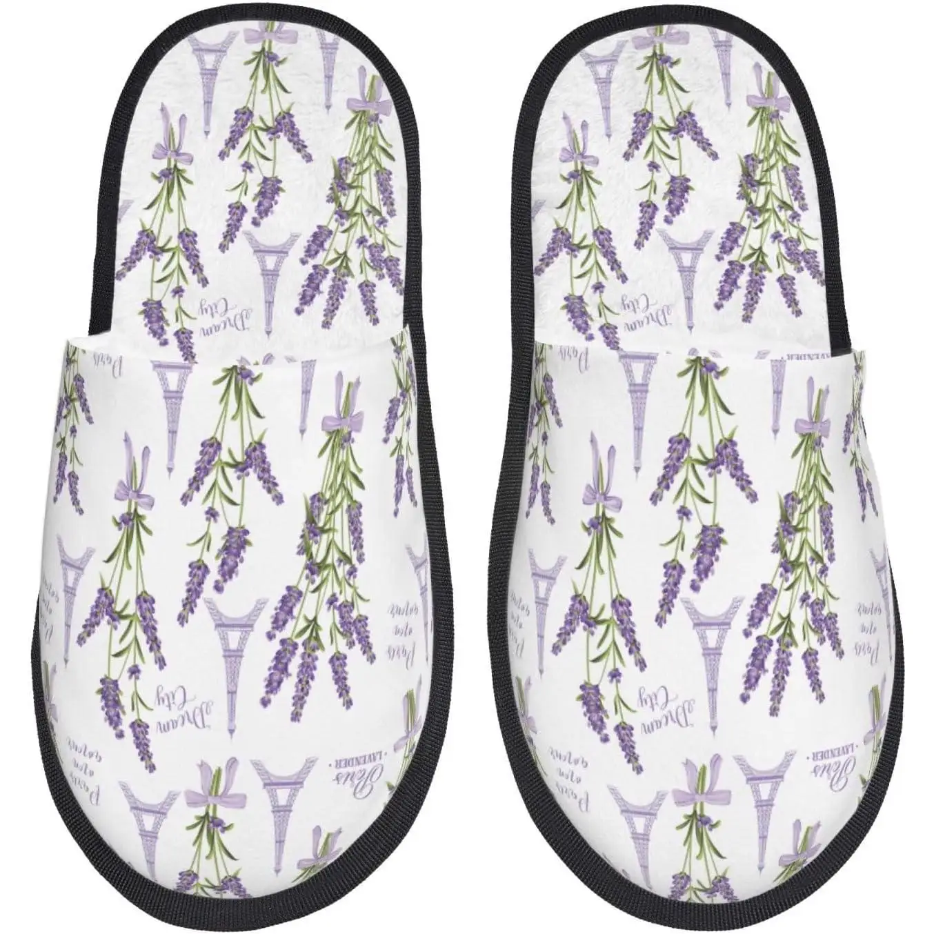 

Женские нечеткие без шнуровки с цветочным принтом лаванды, домашние и уличные зимние домашние тапочки, гостевые тапочки для спальни, женские принты