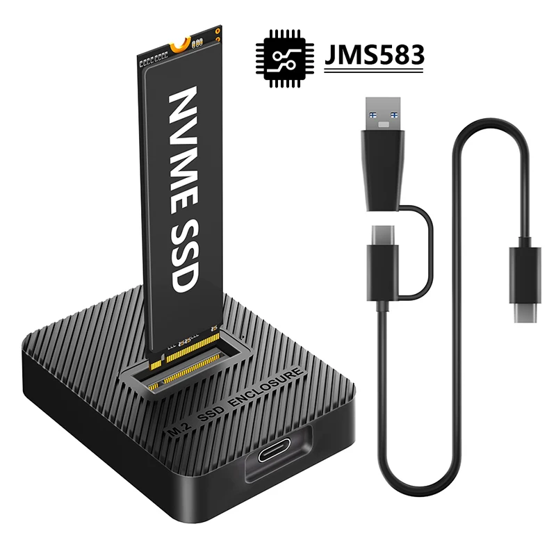 NEW M.2 NVMe SSD Enclosure 10G USB 3.2 Gen2 Type‑C SSD Adapter Case External Hard Drive Box For M.2 NVMe 2230 2242 2260 2280 SSD