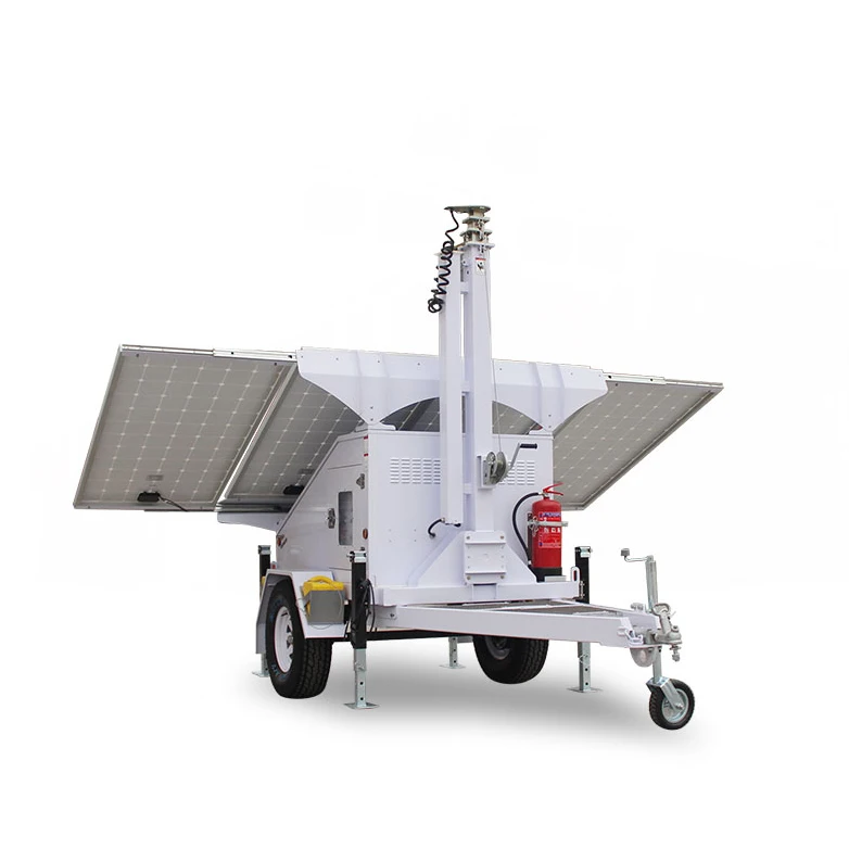 500W wind turbine  PV solar Panels portable mobile transport trailer Hybrid Wind Solar Power System for home