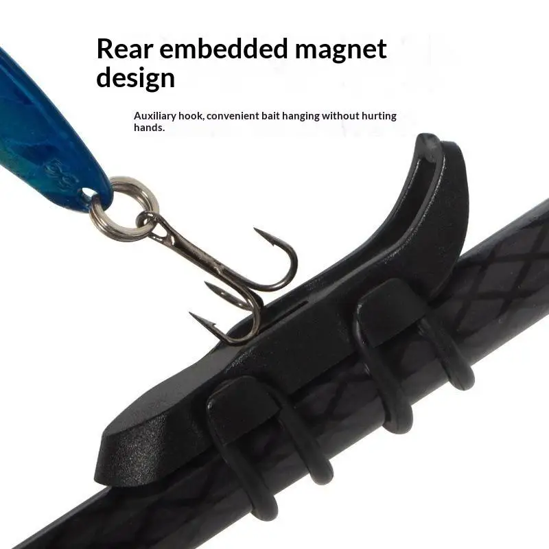 Scratch-resistant Magnetic Fishing Hook Keeper 5 Sets Portable Fishing Rod Bait Hanger for Hiking Fishing Trips