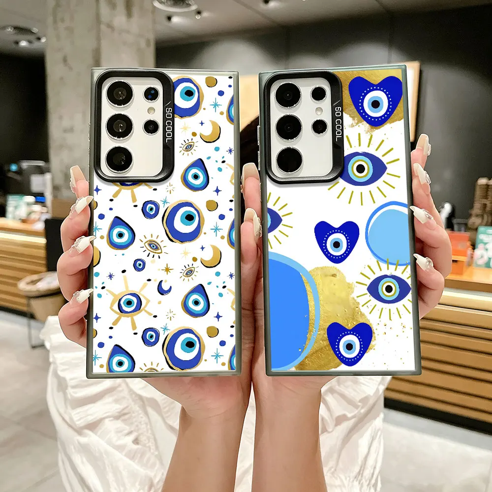 Phone Case For Samsung A27 A55 A37 A12 A15 A54 A52 A17 A57 A11 A14 A16 A24 A51 A22 A32 A34 A53 A13 A32 A21s Cover Blue Evil Eye