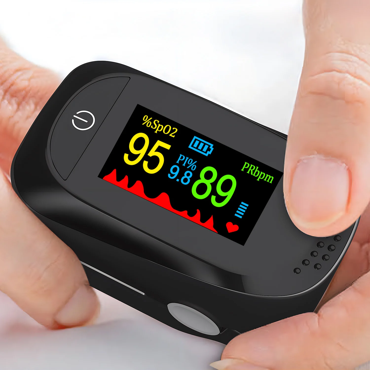 Finger Pulse Fingertip Oled Oximeter SPO2 PR PI RR Blood Oxygen With Respiratory Rate Oximetro De Pulsioximetro Dedo and case