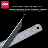 Deli Stainless Steel Ruler for Students And Woodworkers Straight Edge Measuring Tool for Drawing And Drafting 15/20/30/50cm 4