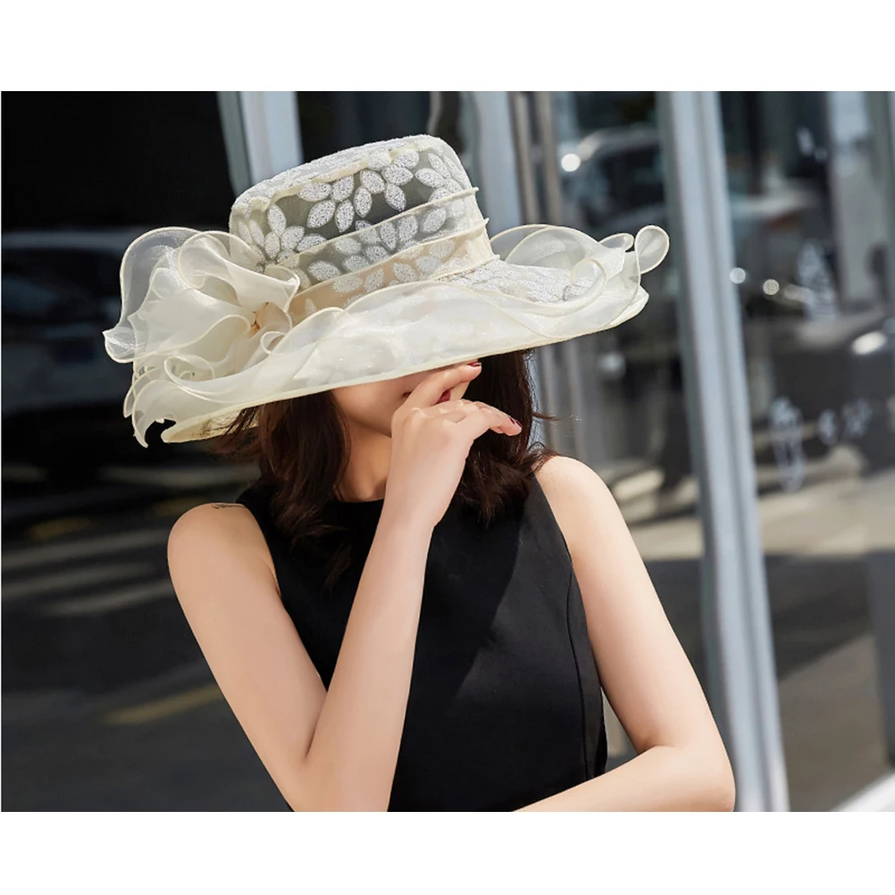 

Ladies Sun Hats Wide Brim Floppy Hat for Beach Travel Summer Camp Vacation Bloomy Women Lightweight Comfortable Daily Use