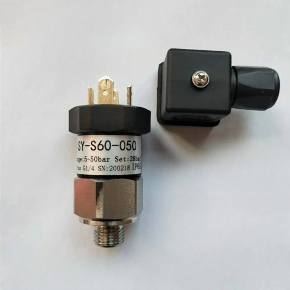 SY-S60 Adjustable Pressure Switch Mechanical Air Pressure Hydraulic Oil 304 Stainless Steel Piston Diaphragm Fire 0.25-400 Bar
