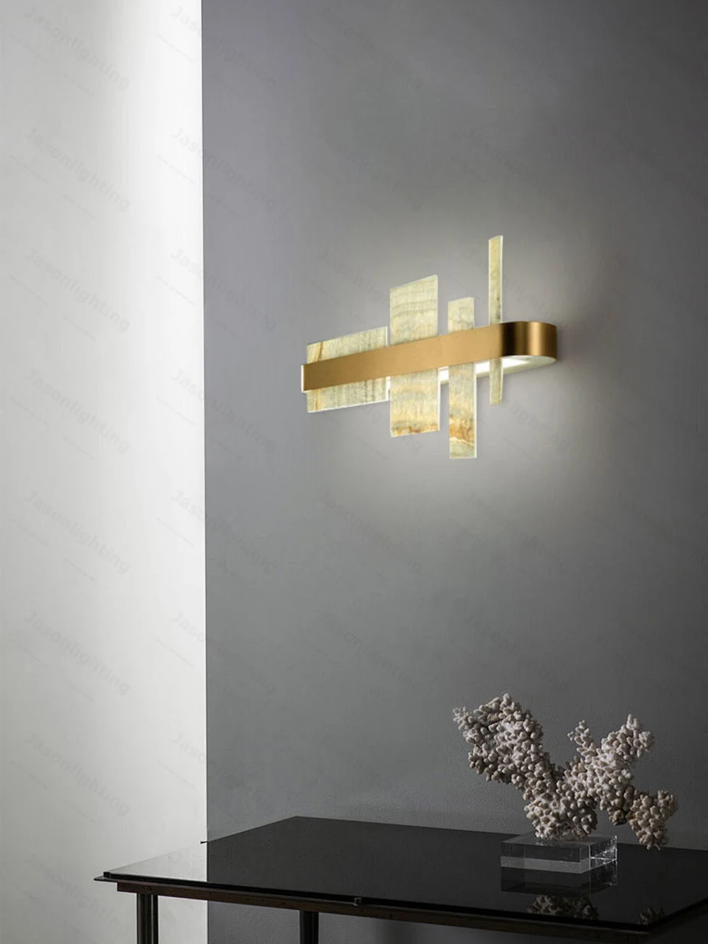 60-180CM Natural Marble Series Dimmable LED Chandelier