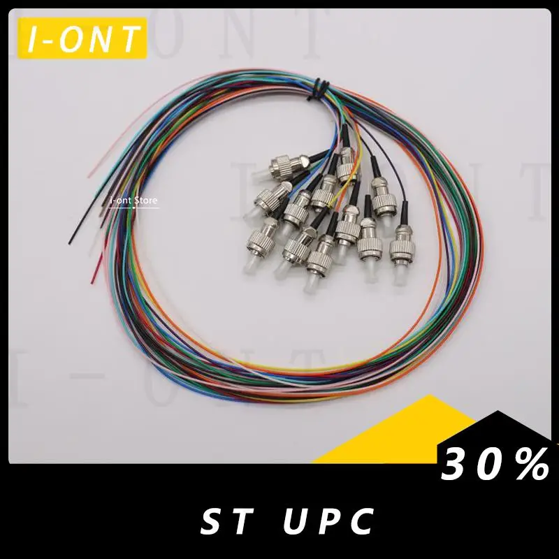 Free Shipping ST/UPC 12Cores Fanout Fiber Optic Pigtail SM Simplex 12 Core Optical Fiber Pigtail