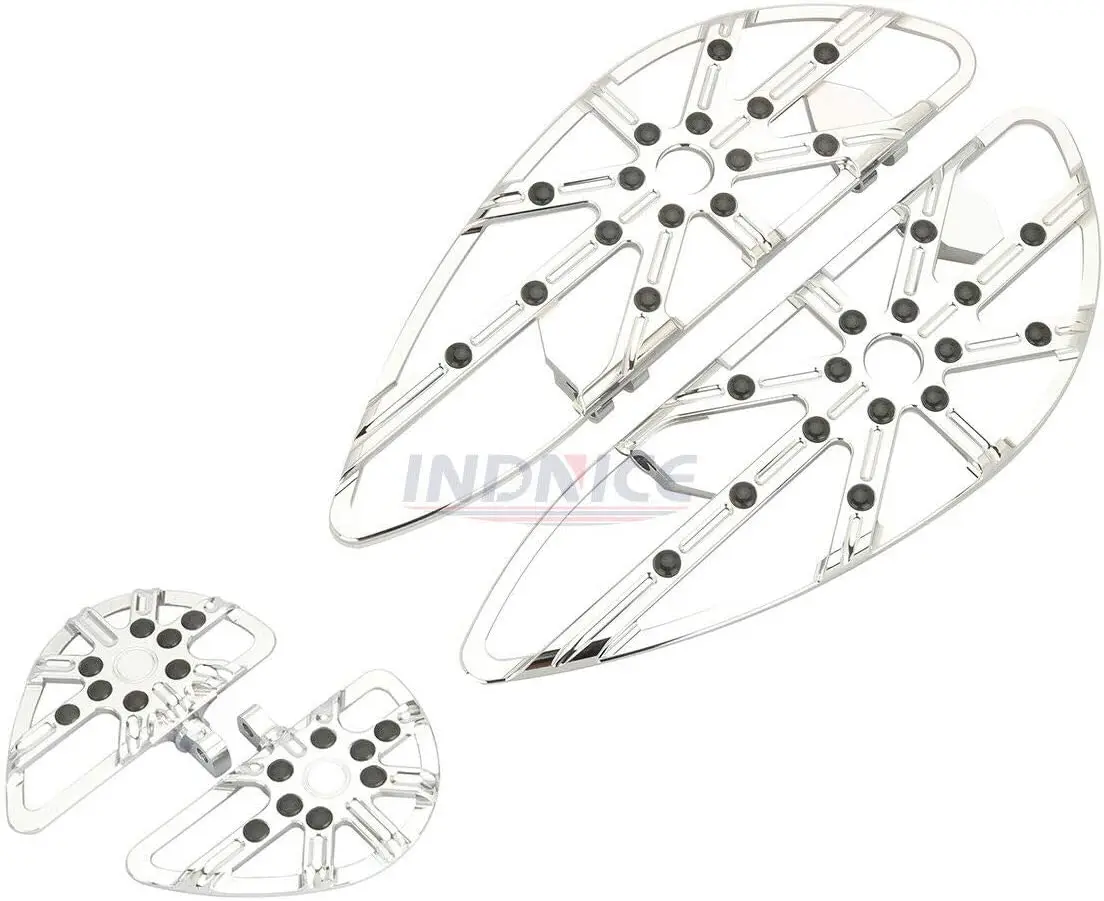 

STLF Chrome Gauge Rider Rear Passenger Floorboards for Road Street Glide Softail Heritage Slim Deuce FXSTD