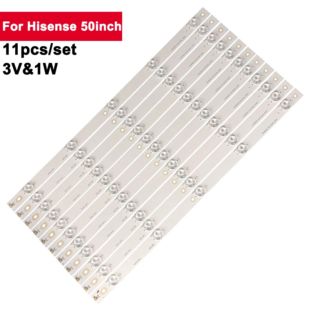 11Pcs/set 50inch 495mm LED Backlight Strip for Hisense 5led LED50K220,LED50EC290N,LED50K1800 LC-50N4000U,HD500DF-B53,50H5GB50H5C