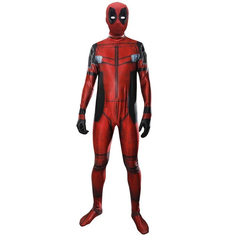 MINISO Deadpool Cosplay Costume Adult Men Superhero Bodysuit Jumpsuit with Mask Accessories Halloween Carnival Clothes Outfits