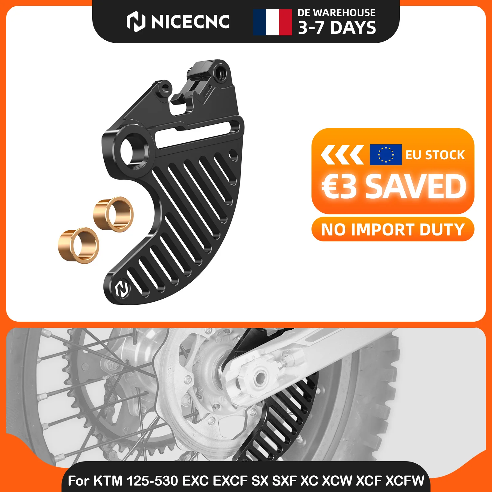 (EU-Lager) Für KTM EXC 300 EXC-F 350 2004-2026 Hinterer Bremsscheibenschutz für Husqvarna TE 300 FE 450 GasGas EC 300 EC 250