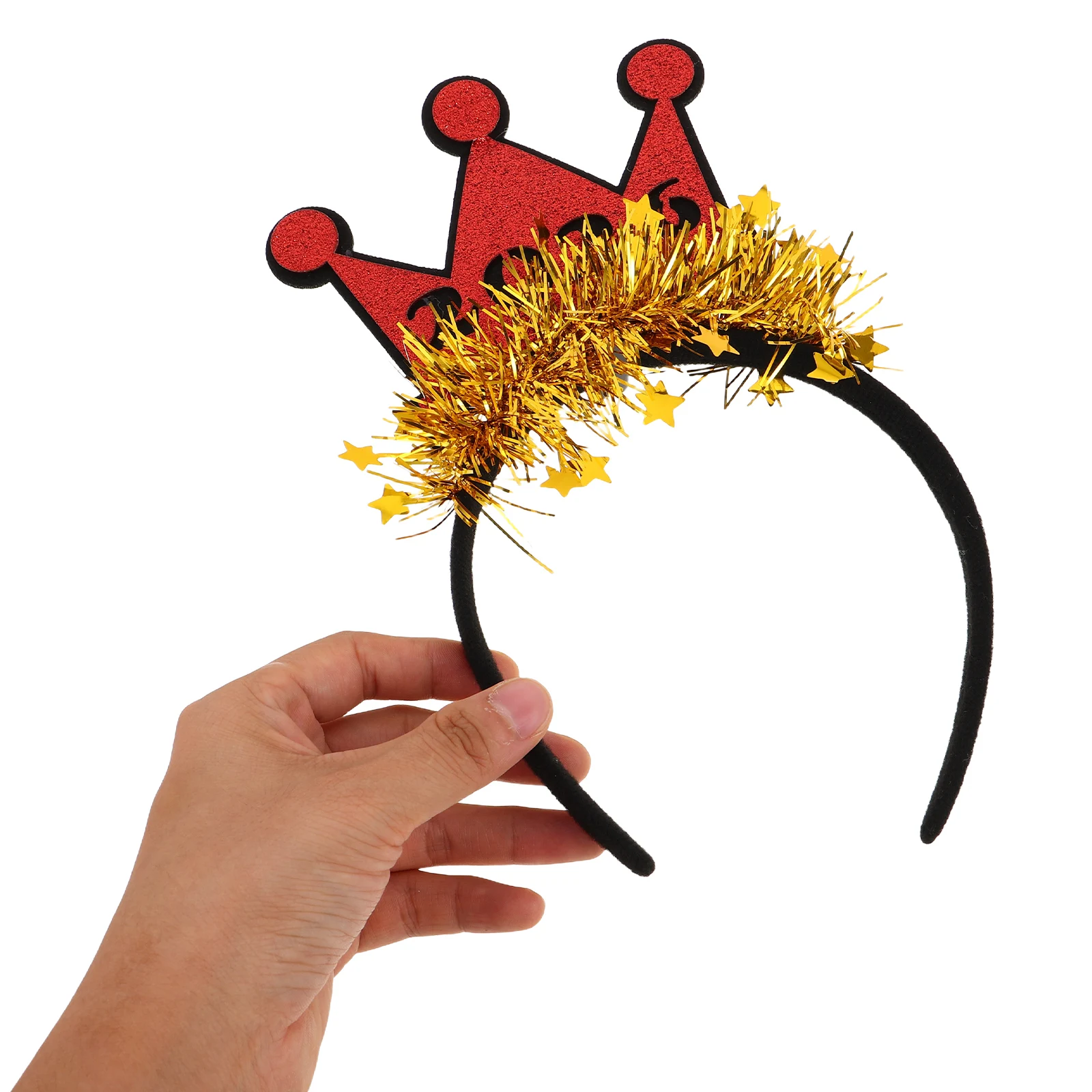 

4pcs Happy New Year Headband 2026 Festive Party Hair Bands Tinsel Tiara Holiday Eve Accessories Glitter Star Headdress Nye Event