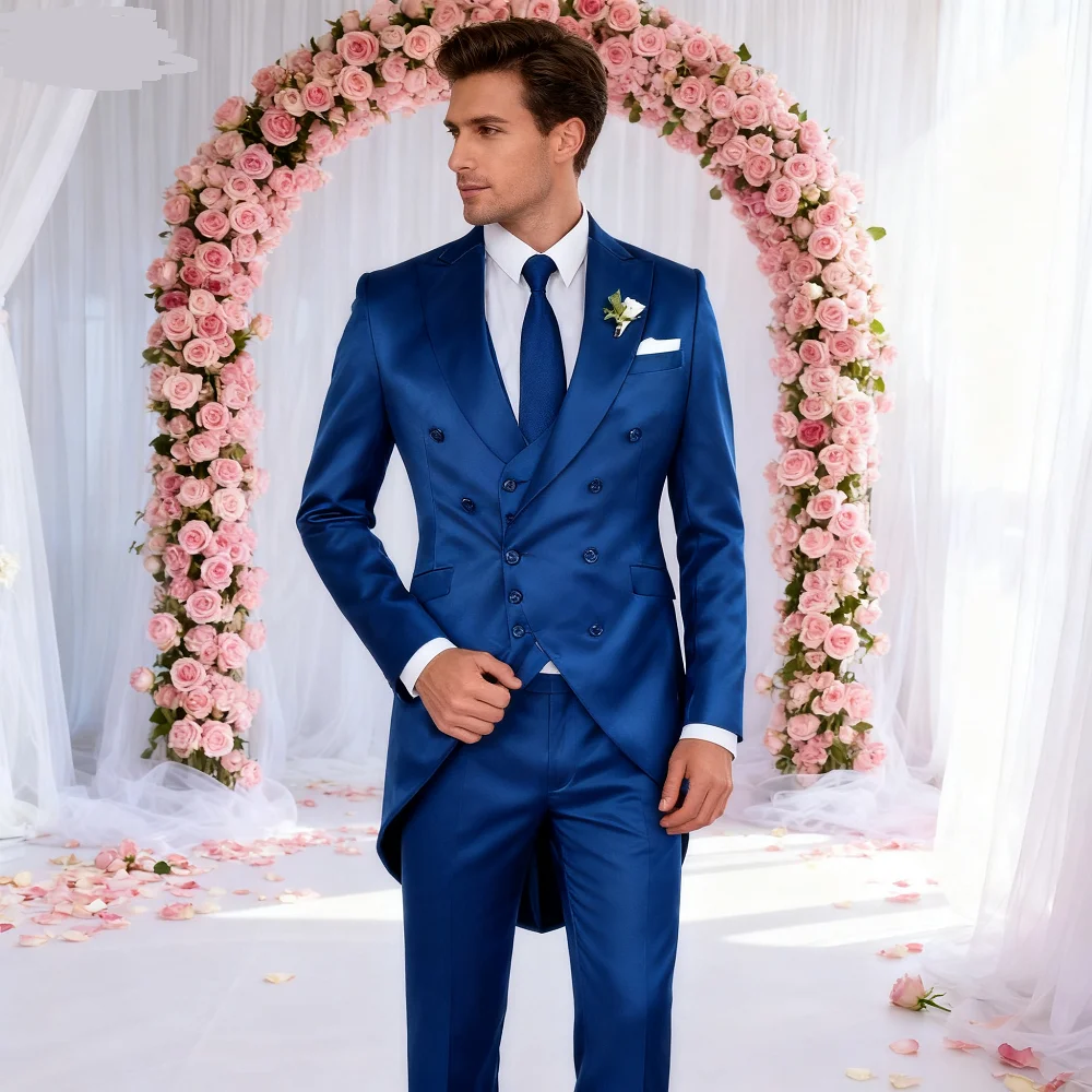 

Bonito Men's 3-Piece Terno Unique Breasted Blazer Outfits Casual Daily Fashion Fitted Wedding Ceremony Business Suit