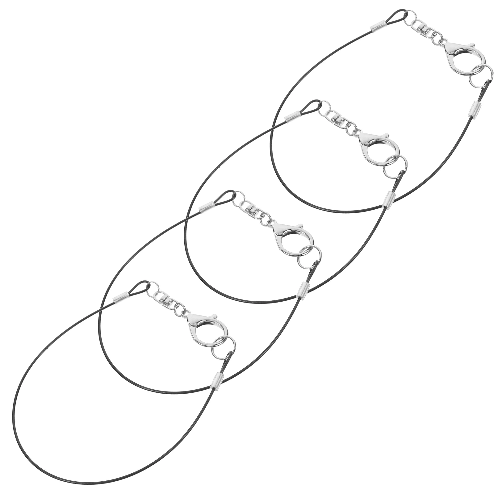 4 Pcs Waist-mounted Signature Pen Lanyard Travel Steel Wire Stylus Holder Attachment