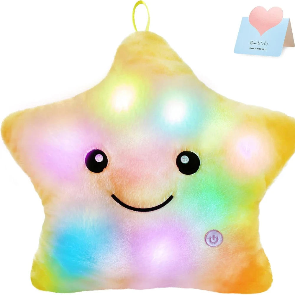 

Creative Twinkle Star Glowing,Led Night Light Plush Pillows Stuffed Animals Toys,Birthday Christmas Holiday Gifts for Toddlers