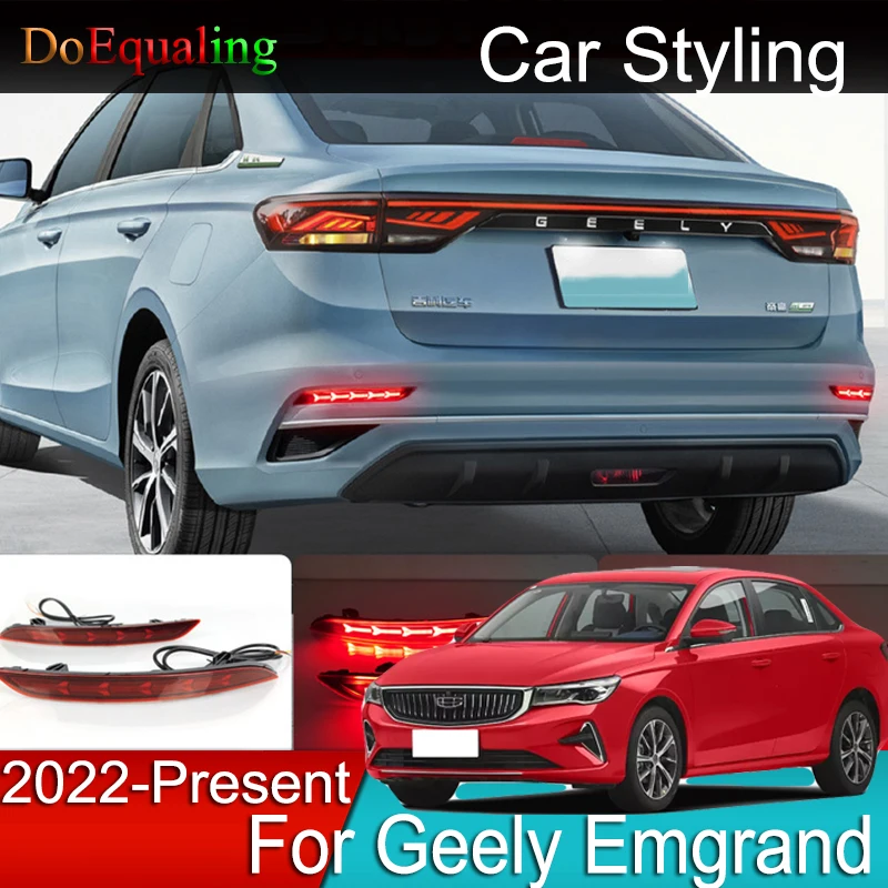 For Geely New Emgrand 2024 2023 MK4 4th Modification of LED Brake Lights Car Rear Bumper Lights Accessories Automobiles Parts