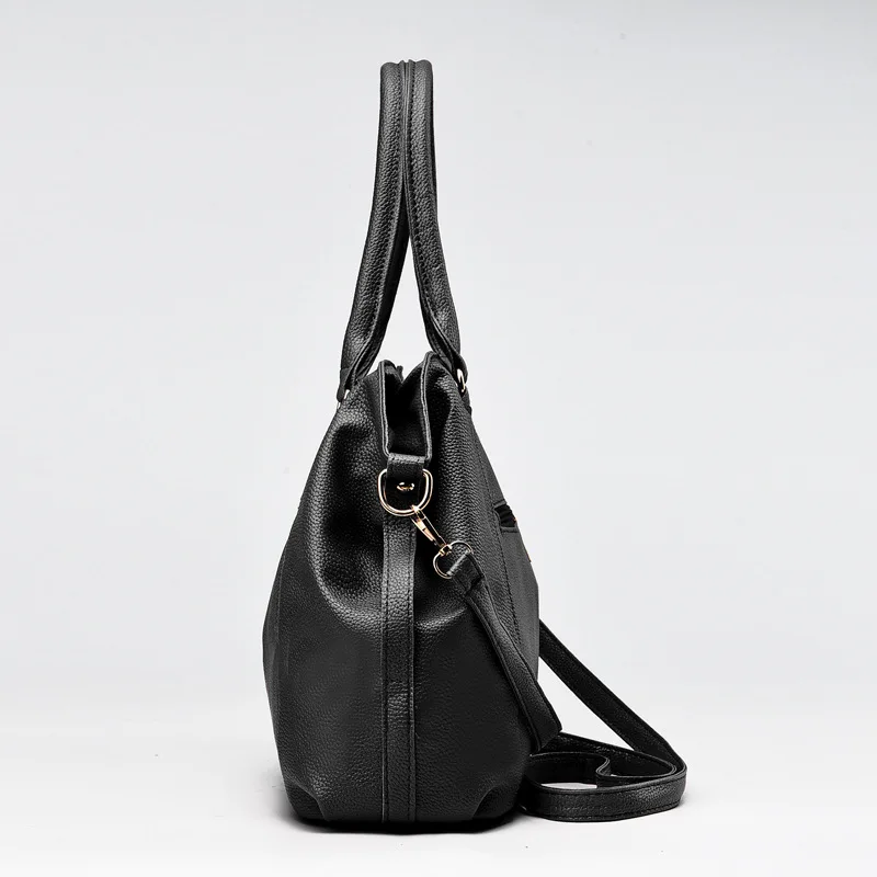 Bolso Hobo de gran capacidad para mujer, bandolera de cuero suave, estilo grande