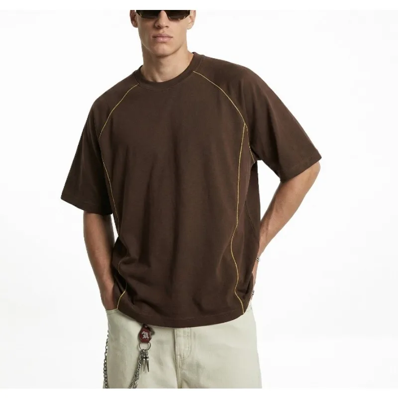 

Спортивная футболка контрастного цвета из модала, новинка весна-лето 26, эластичные топы для мужчин и женщин