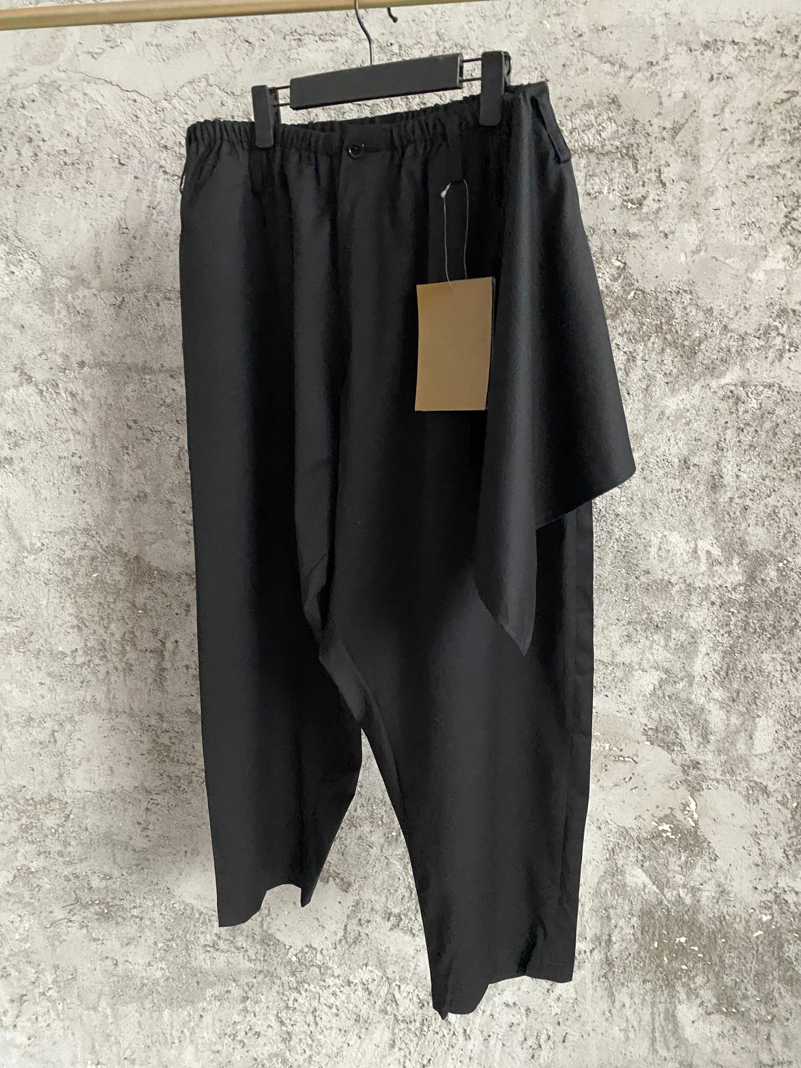 

TOP-YAMAMOTO original design pleated apron patchwork skirt pants detachable lace-up pants Dark style men's pants