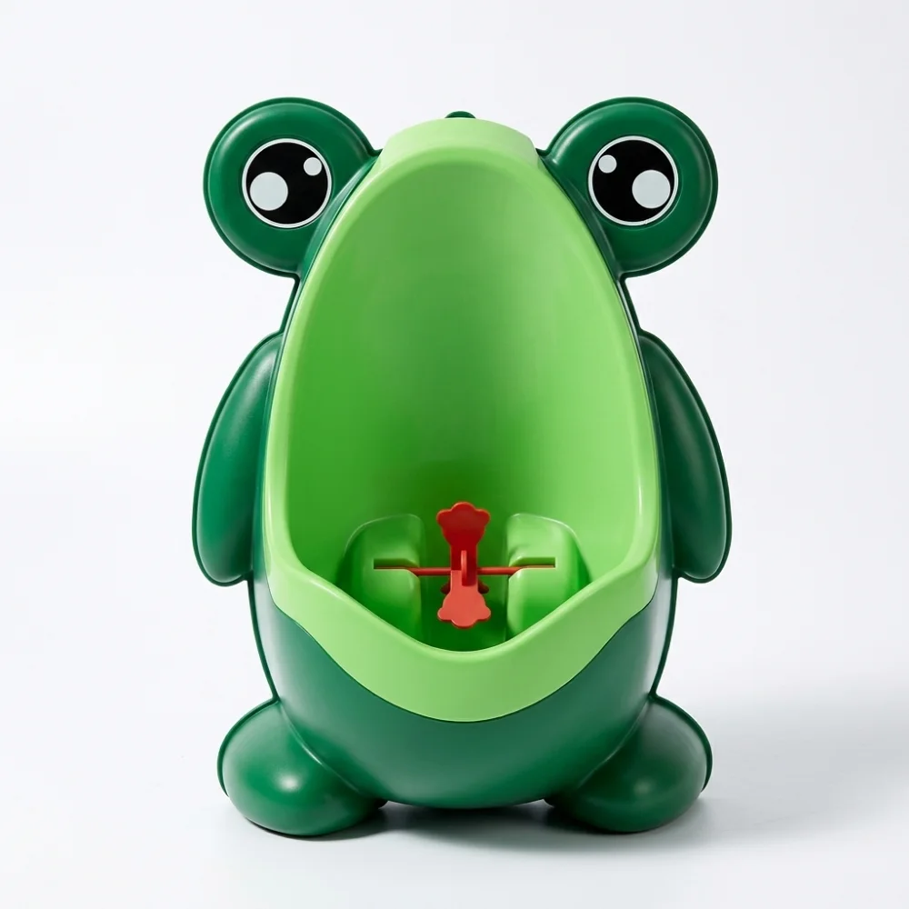 Wall Mounted Potty Trainer for Boys with Cute Frog Design and Fun Aiming Target Vertical Pee Urinal Bathroom Training