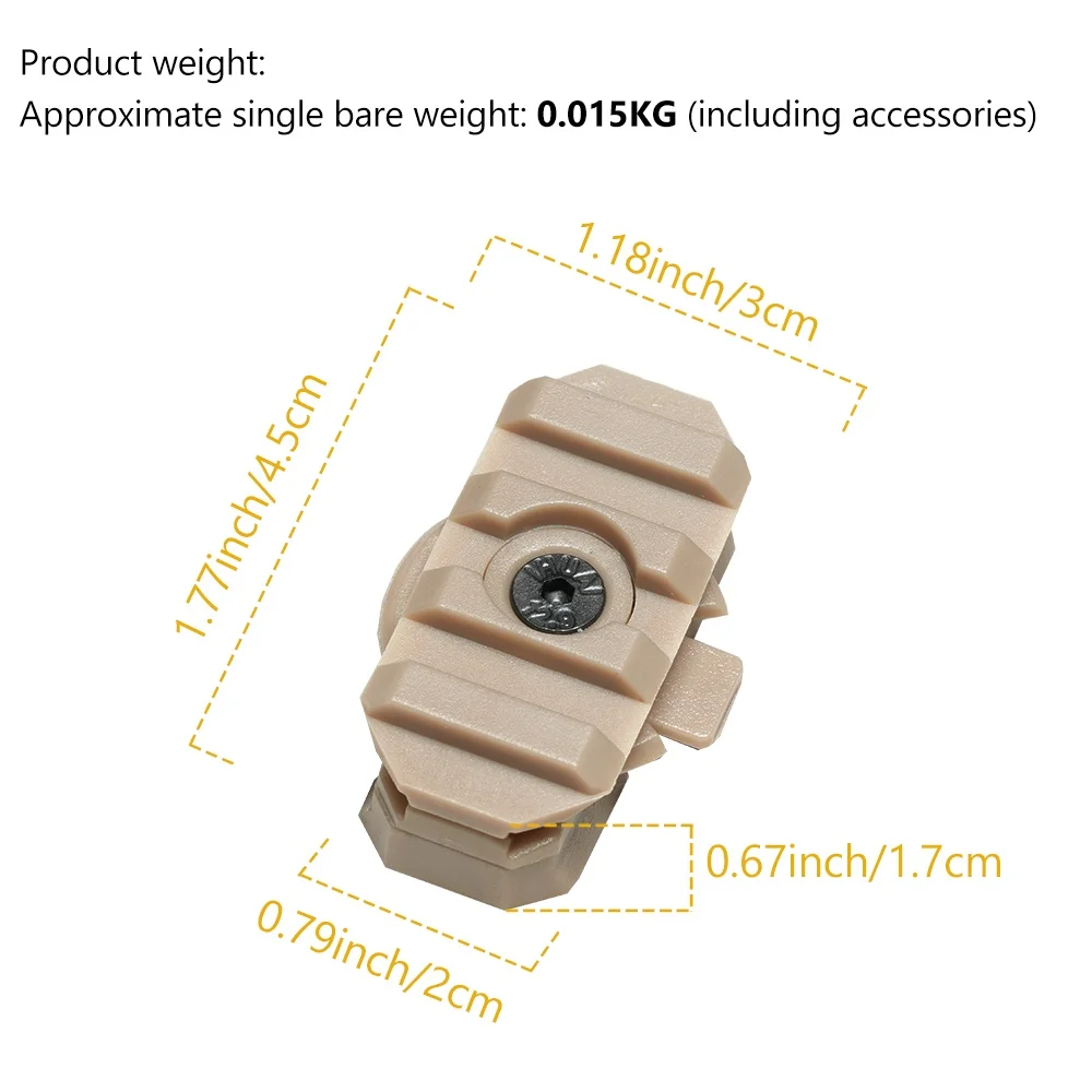 BOOIU Side Rail Adapter Lamp Adjustable 360 Tactical Helmet Mount Rotatable Nylon for Airsoft Helmet Hunting Adapter Accessories