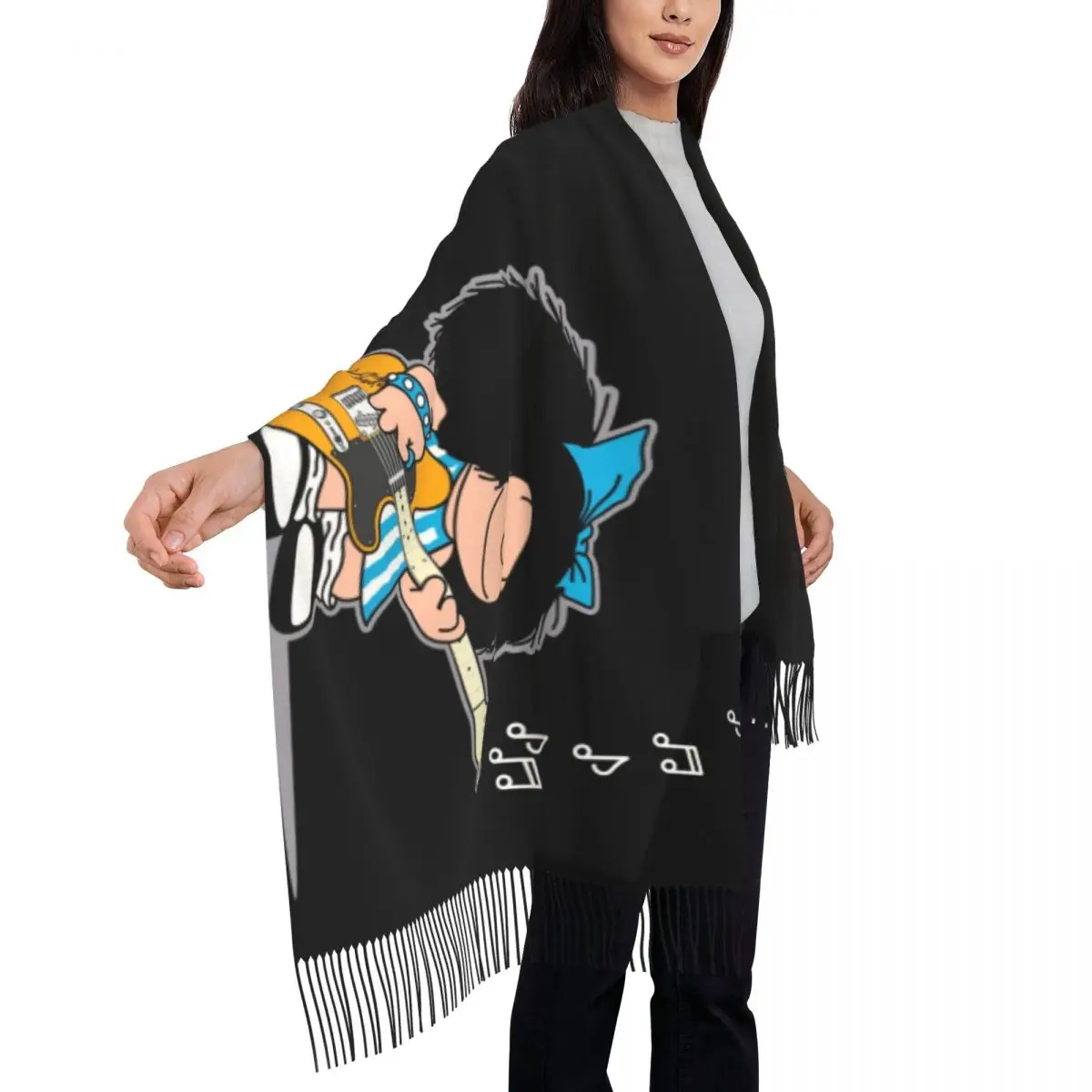 Personalized Printed Mafalda Quino Comics Scarf Men Women Winter Warm Scarves Classic Cartoon Manga Shawl Wrap