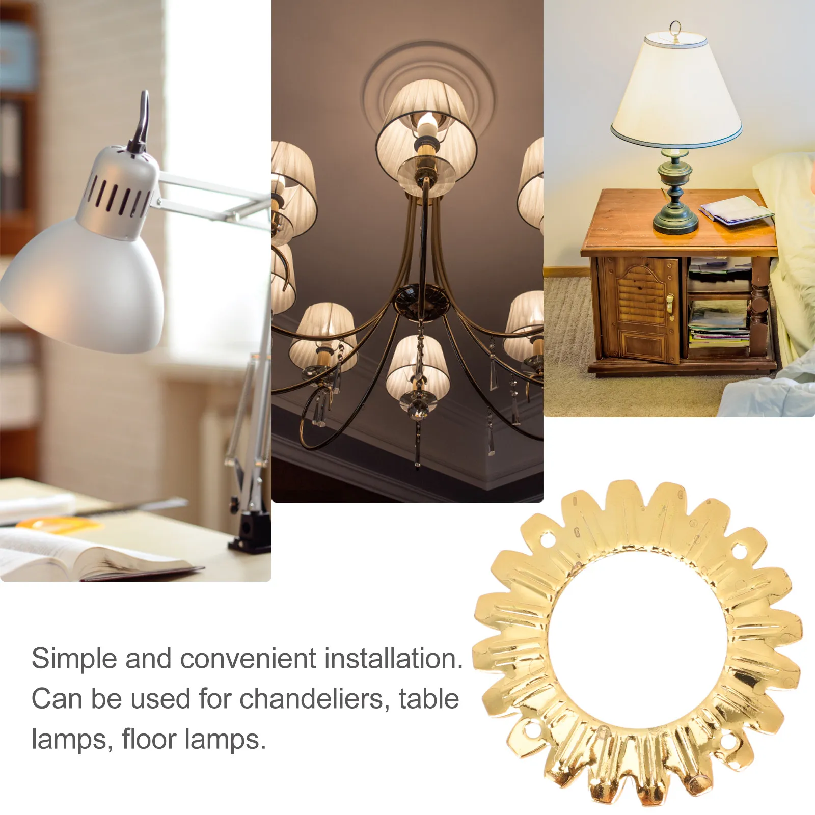 12Pcs Fine Crafted Iron Lamp Rings Versatile Lampshade Cover for Chandeliers Table Floor Lamps Light Decoration Accessories Home