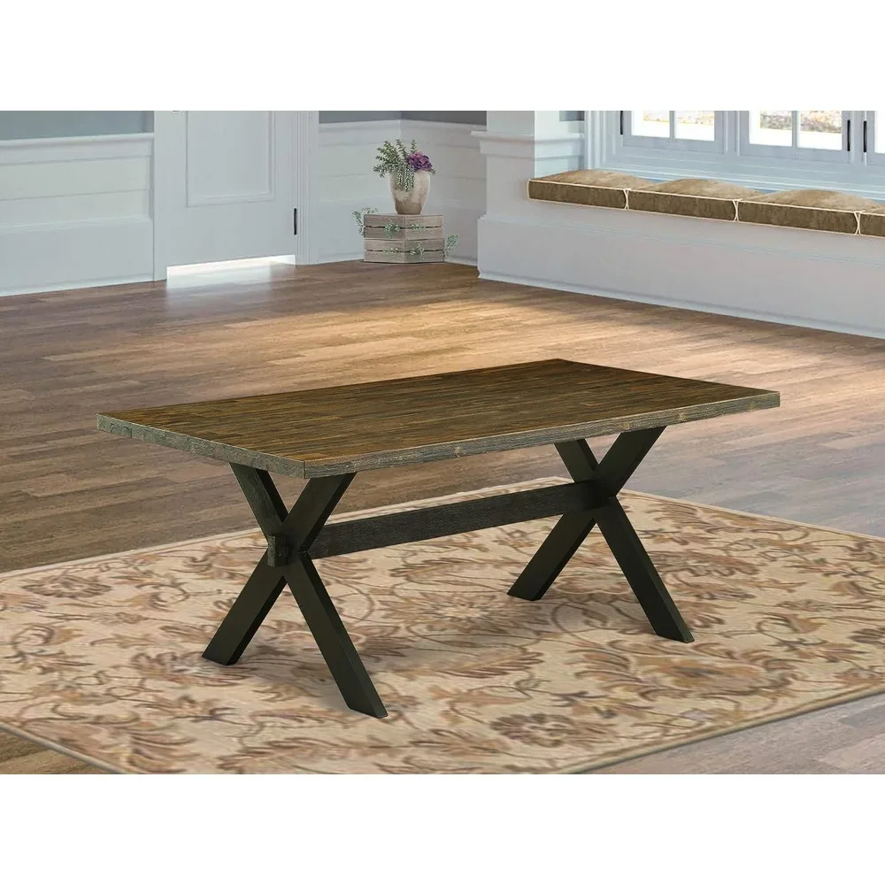 East West Furniture XT677 X-Style Kitchen Dining Table - a Rectangle Wooden Table Top with Stylish Legs, 40x72 Inch, Multi-Color