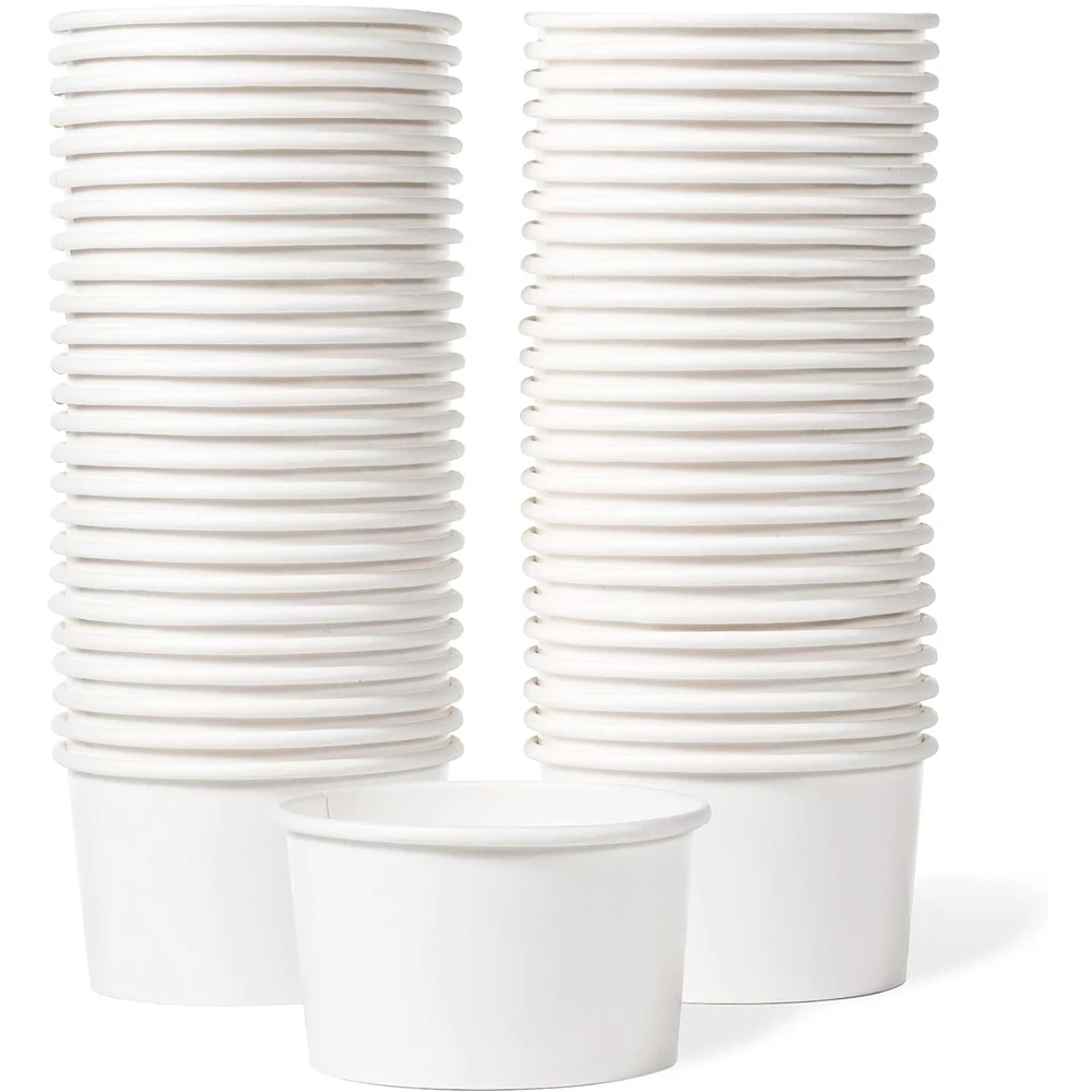 250 ml Papier-Eisbecher, Einweg-Dessertschalen für heiße oder kalte Lebensmittel, Partyzubehör, Leckerlibecher für Eisbecher, gefrorener Joghurt