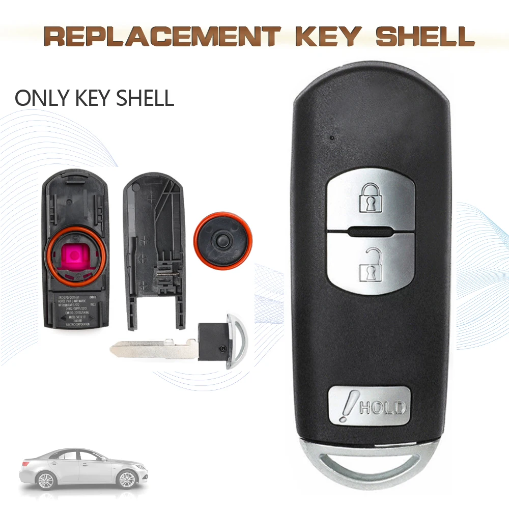 KEYECU 3 Button Smart Remote Car Key Shell Case Fob for 2013 2014 2015 206 2017 Mazda 3 CX-3 CX-5 FCC: SKE13D-01