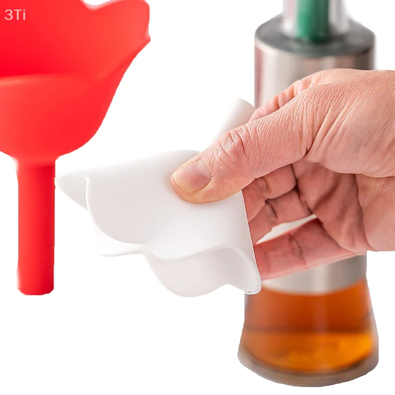 3Pcs Creative Flower Shape Silicone Kitchen Funnel 3pcs Set Oil Liquid Pouring Dispenser Portable Cooking Baking Tools Non Drip