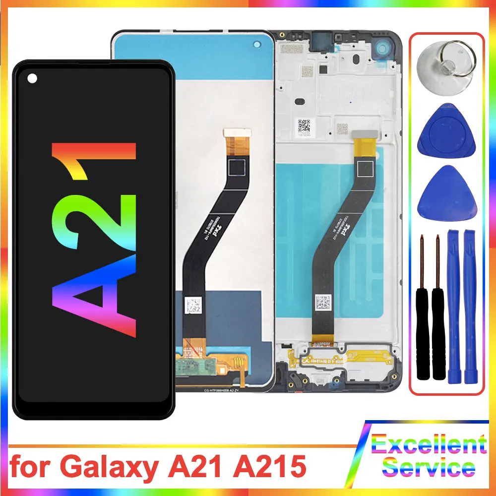 A215F AMOLED LCD for Samsung Galaxy A21 A215F A215U LCD Display Touch Screen Digitizer Replacement for Samsung A21 Screen A215F