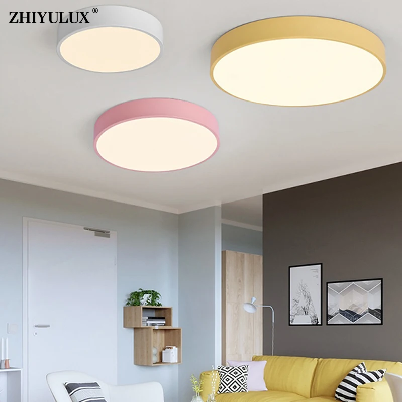 

Dimming Colorful Simple Round Square New Modern LED Ceiling Lights Living Dining Study Room Bedroom Kitchen Lamp Indoor Lighting