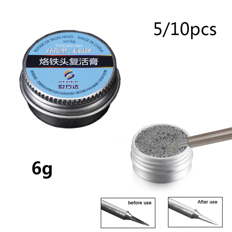 

5/10PCS Lead-Free Electrical Soldering Tip Refresher Solder Cream Clean Paste for Oxide Solder Iron Tip Head Resurrection Repair