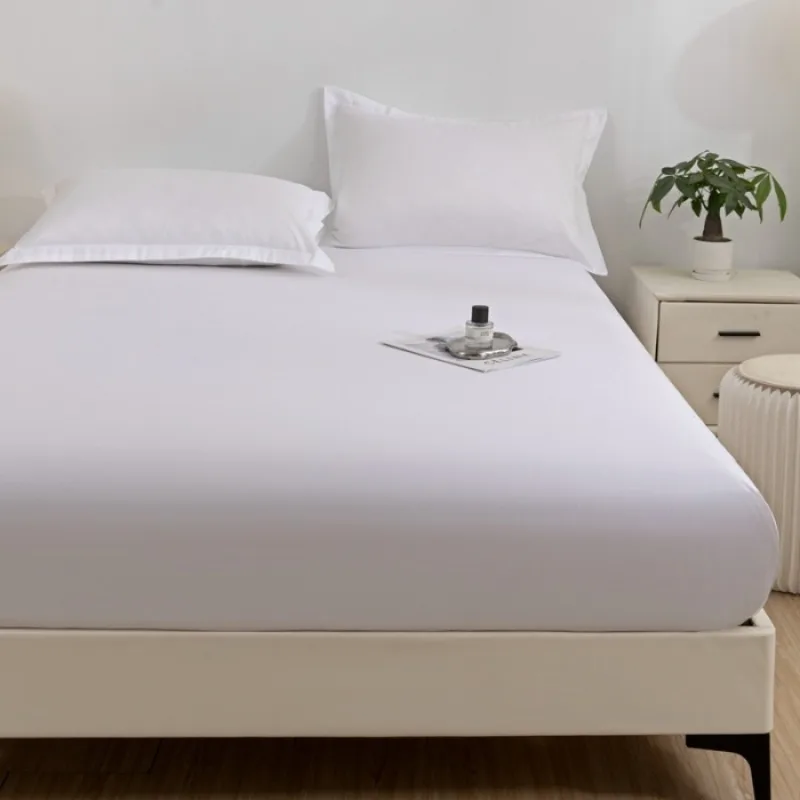 1PC White Waterproof Microfiber Mattress Cover 360° Full Elastic Encasement Anti-slip Deep Pocket Fits 15-30cm Bed Fitted Sheet