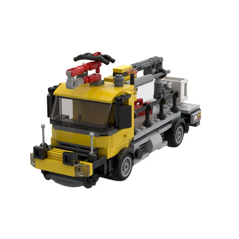 MOC-208867 Building Block Railway Overhead Line Maintenance Truck Model 308 Pieces Children Birthday Christmas New Year Toy Gift