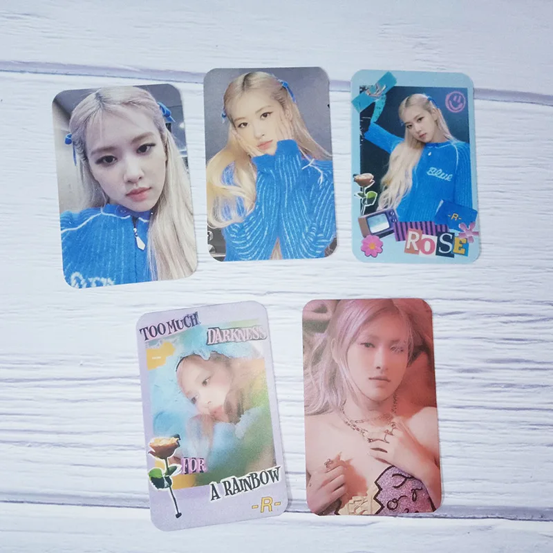 KPOP ROSE 1ST Single SOLO Album Photocards 5pcs Double-Sided LOMO Cards Roseanne Park Paper Cards Fans Collection