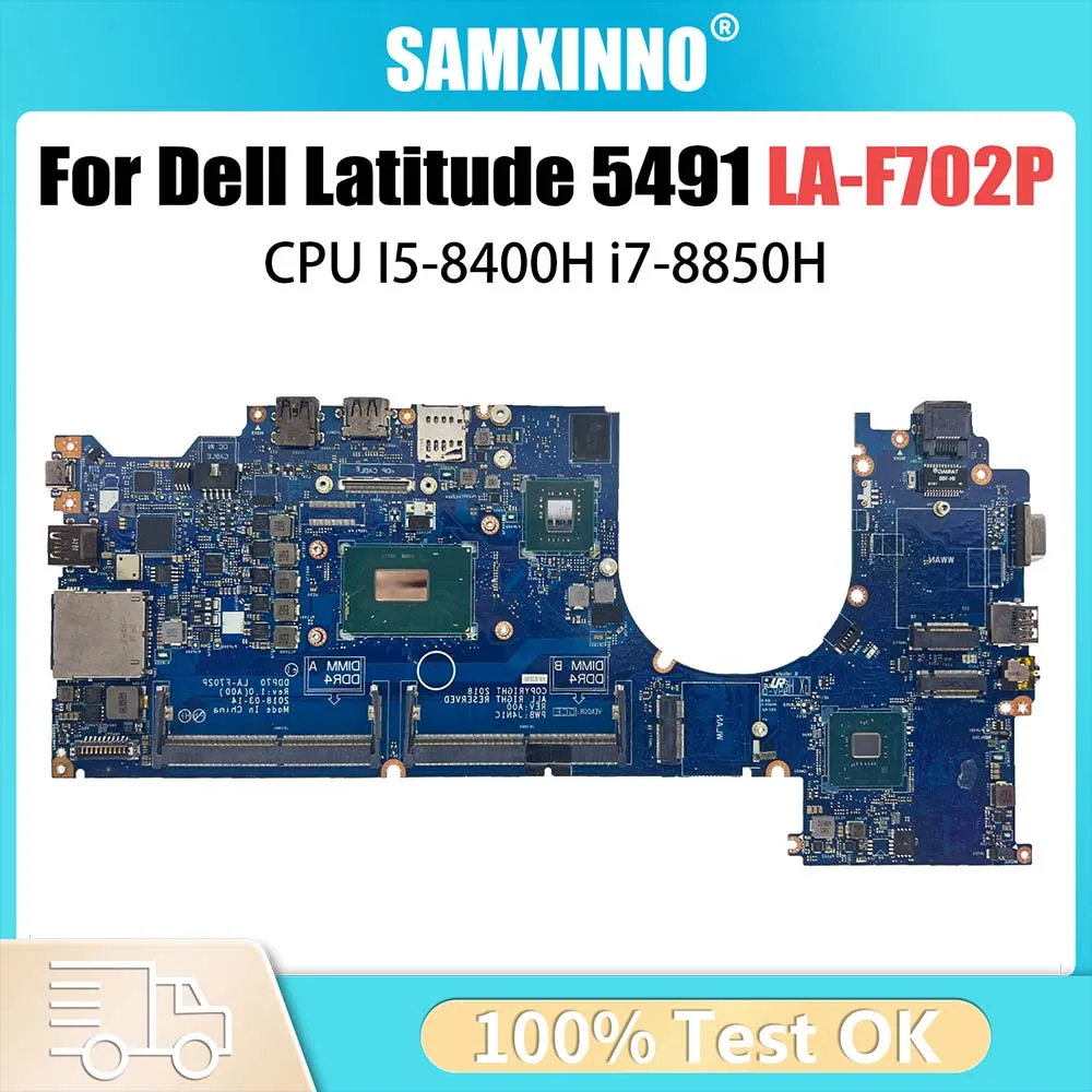 

LA-F702P Notebook Motherboard For Dell Latitude 5491 Laptop Mainboard 062F8P i7-8850H N16S-GTR-S-A2 940MX 2G