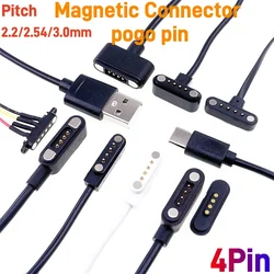 1 3 5 20 Pairs 2.54 3 MM Pitch High Current 1A 2A 3A Magnetic Pogo Pin Connector 4 Pole Male Female USB Type-C DC Power Charger