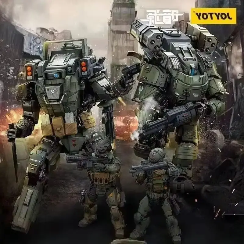 

JOYTOY APOC Series Dark Source Bedrock & Storm Tempestus Type Mecha Pilot Action Figures Doll Decoration Gift Model Collection