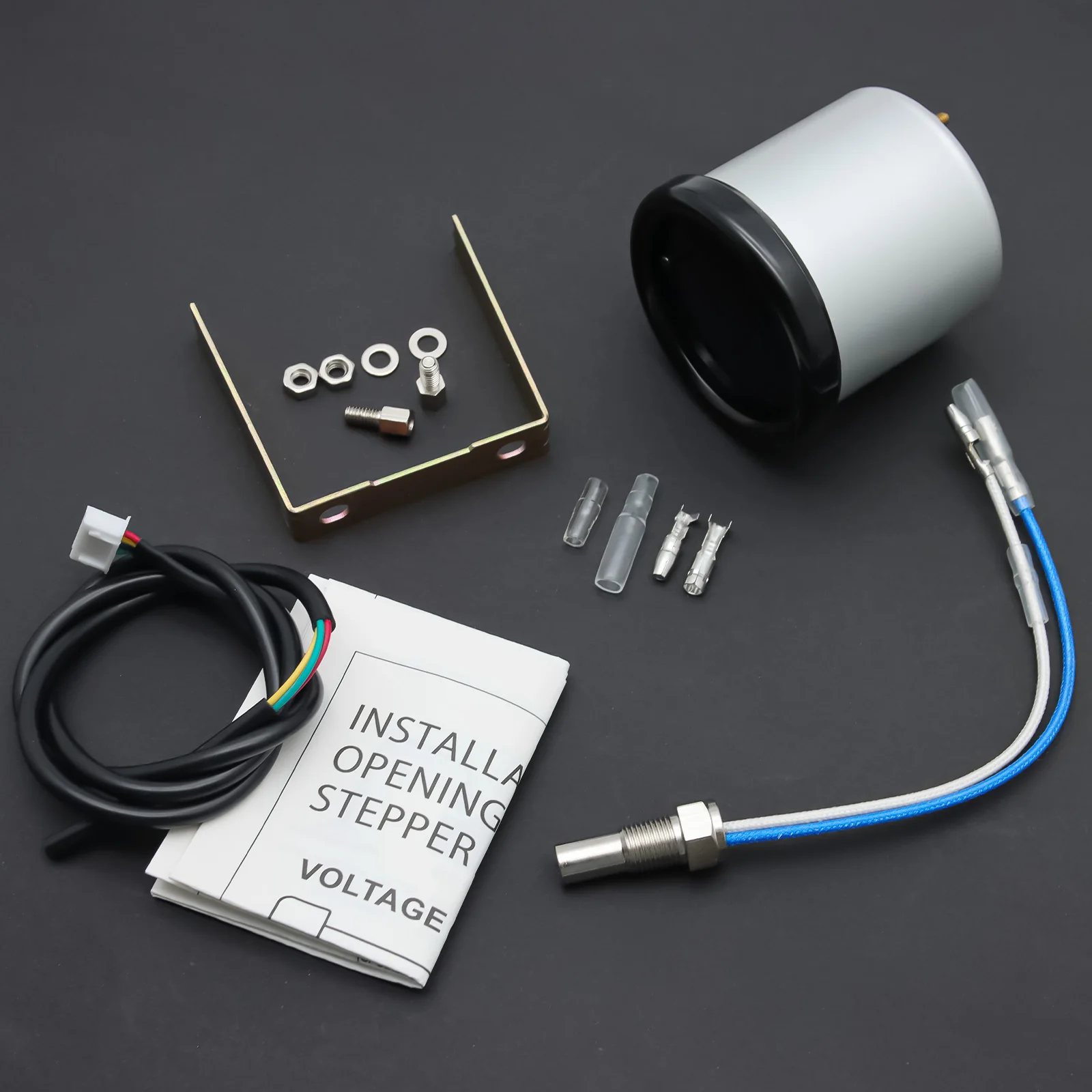 40-120 Celsius Degree 52mm Water Temp Gauge with Water Temperature Sensor 7 Color Backlight  LED Smoke Face 12v Car Meter