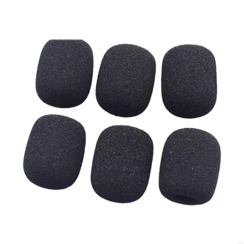 83CC 6Packs Headset Microphone Sponge Foam Cover Foam Microphone Windscreen Protector