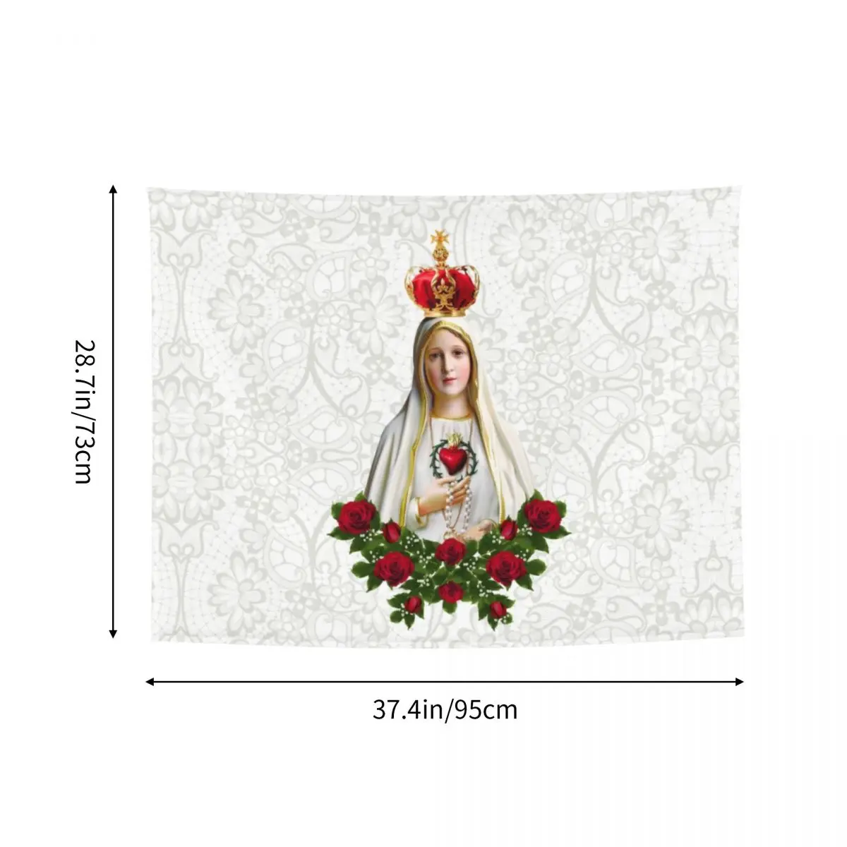 Custom Our Lady Of Fatima Mary Tapestries for Table Cloth Portugal Rosary Catholic Hippie Wall Hanging Tapestry Home Decoration