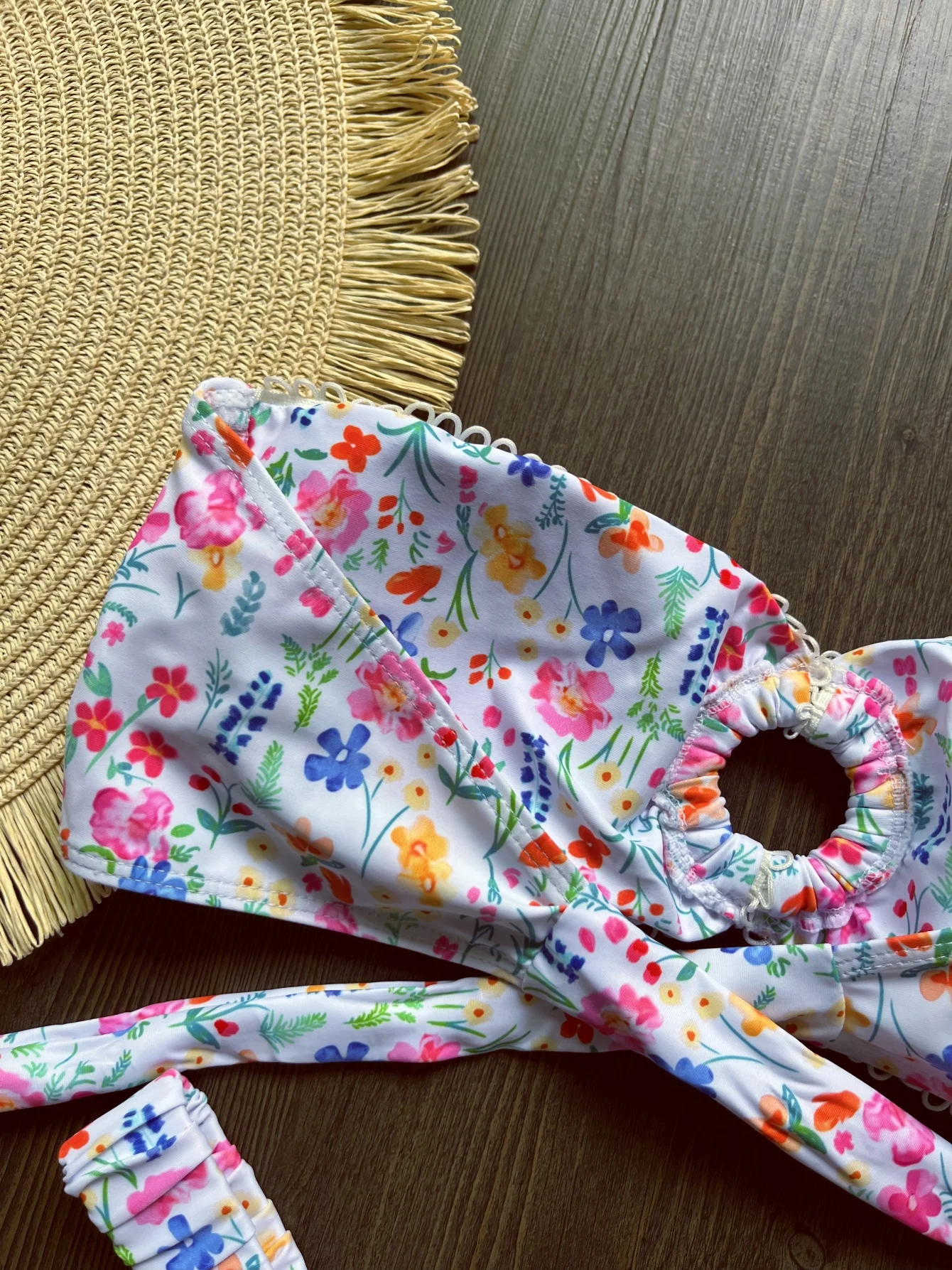 New Floral Bandeau High Leg Cut Thong Bikini Female Swimsuit Women Swimwear Two-pieces Bikini set Bather Bathing Suit Swim - Image 4