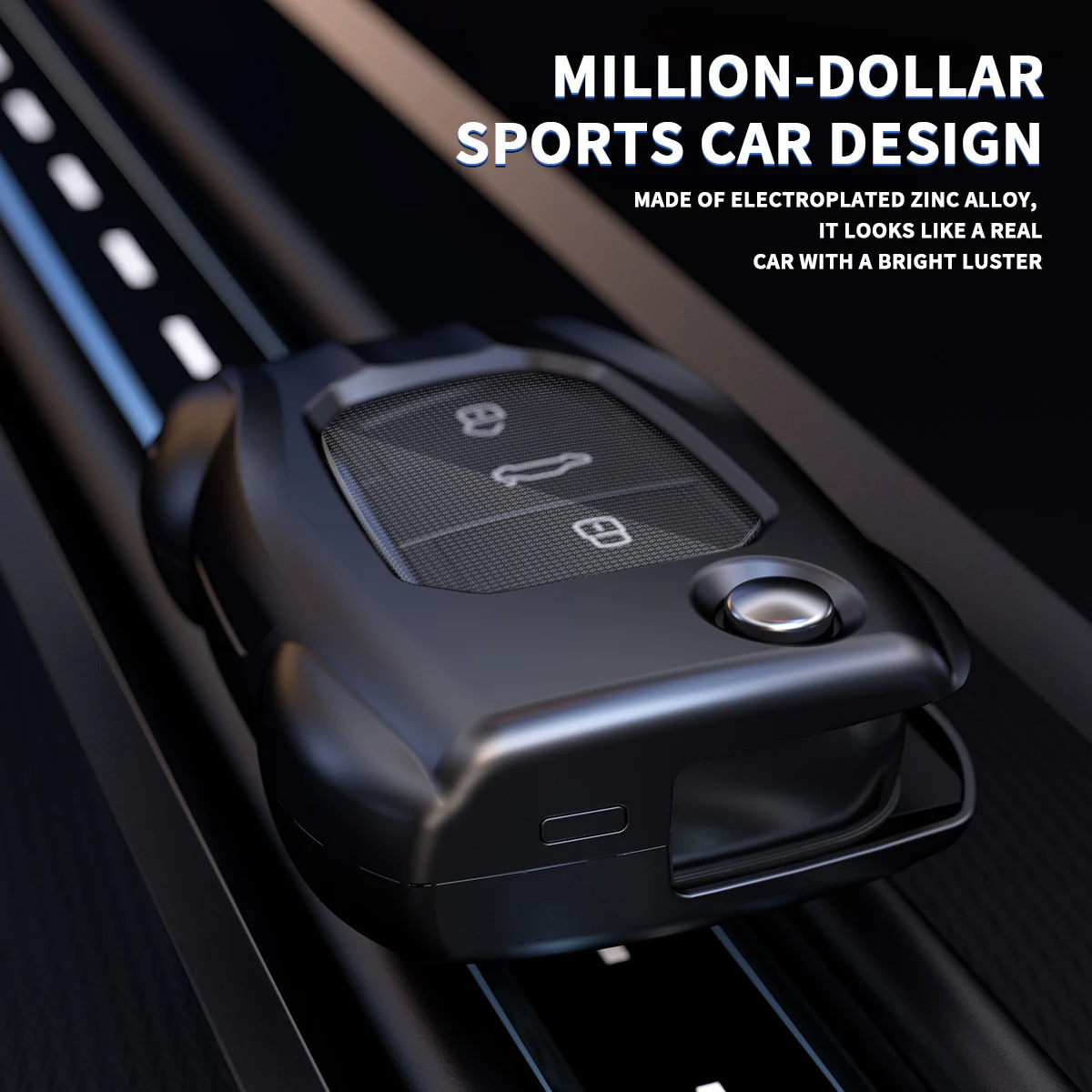 For Bora Lavida Tiguan‑L Sagitar Tayron Lamando 3‑Button Folding Remote Key Cover Zinc Alloy Supercar Shape Key Case VW