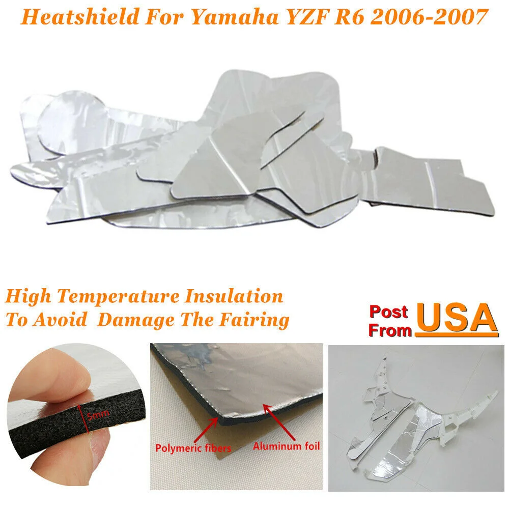 YZFR6 Heat Shield Fairing Melting Protection Pre-Cut Insulation Sponge Fit For YAMAHA YZF R6 YZF-R6 2006-2007