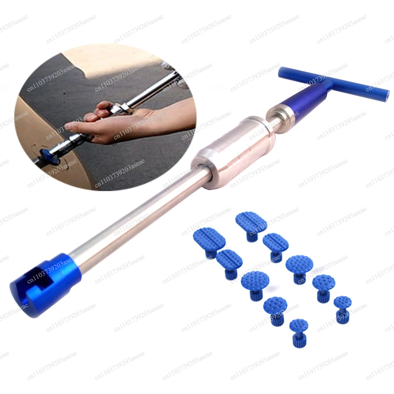 Blue T Pull Hammer Slide Hammer Pit Dent Puller Glue Handheld Body Leveling Car Dent Repair Tool